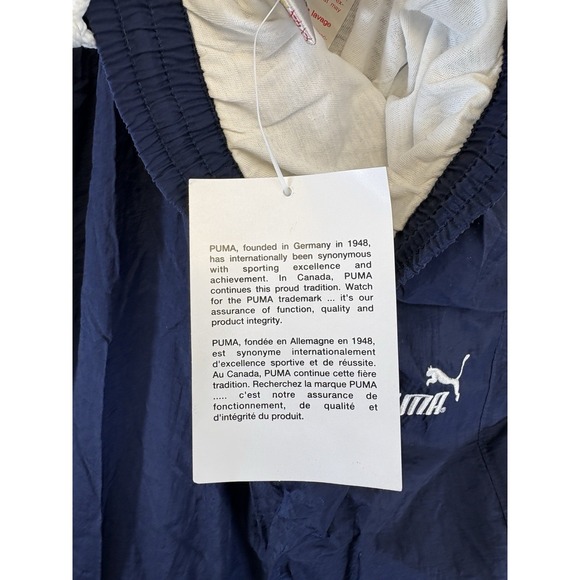 Vintage Puma Pants Men's Large Navy Blue Track Running Activewear New Deadstock - Picture 9 of 12